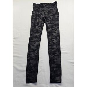 Spanx Look At Me Now Seamless Leggings Black Camo High Waisted Women Size S